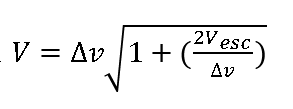 Oberth powered maneuver equation