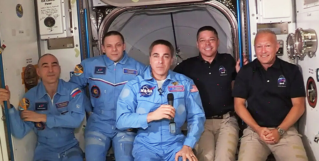 NASA astronauts Robert Behnken and Douglas Hurley arrived at the International Space Station on Sunday aboard the first commercially built and operated American spacecraft to carry humans to orbit, opening a new era in human spaceflight. Source: NASA