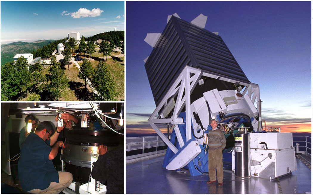 The 2.5m Sloan Digital Sky Survey Telescope at Apache Point Observatory, New Mexico