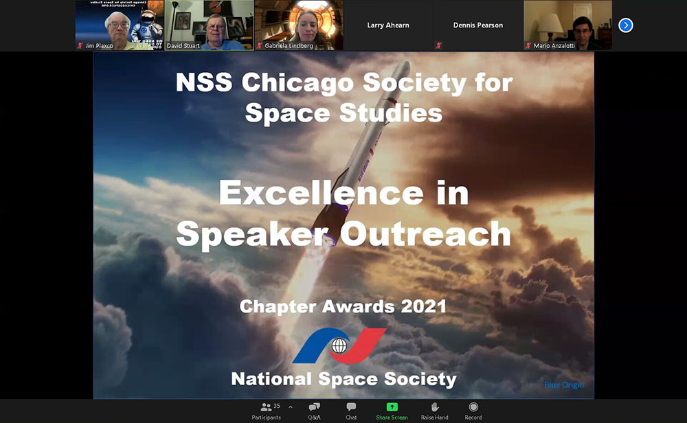 National Space Society 2021 Excellence in Speaker Outreach Award Presentation