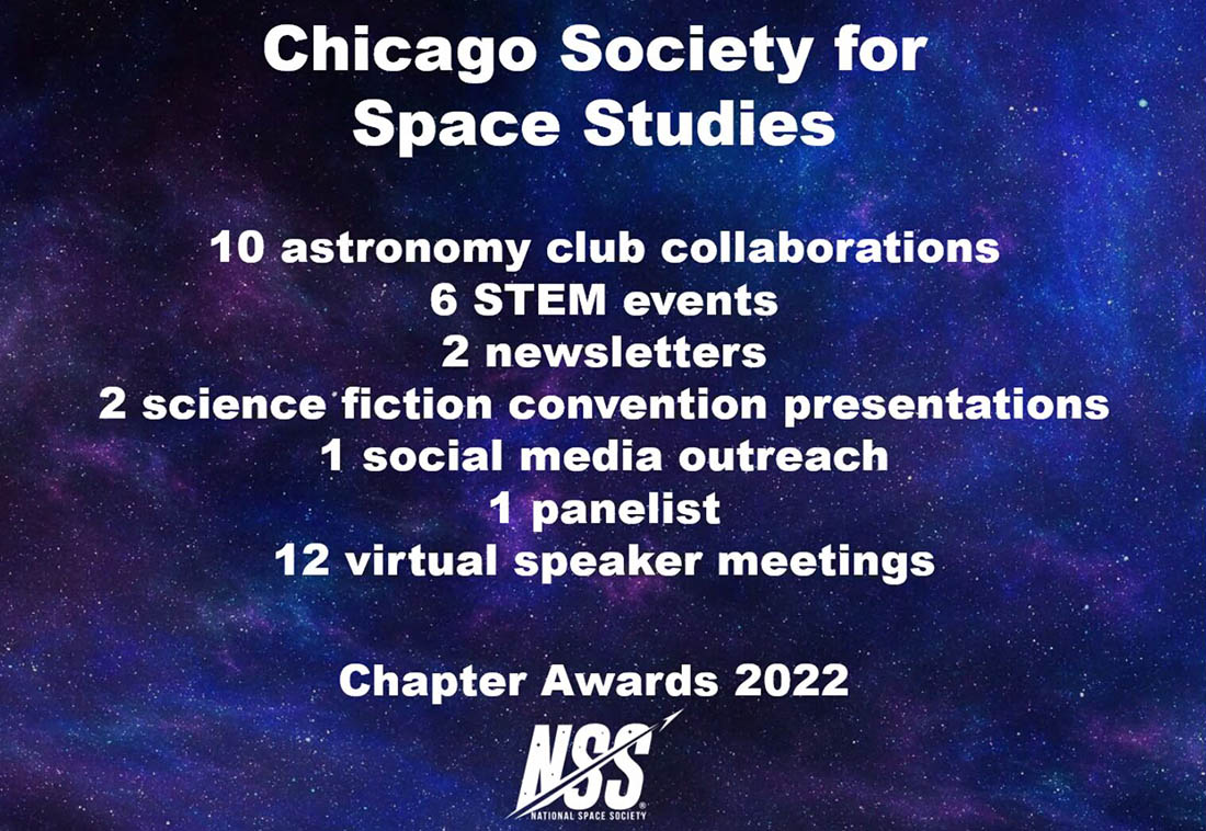 National Space Society Chapter Excellence Award CSSS Activities Summary