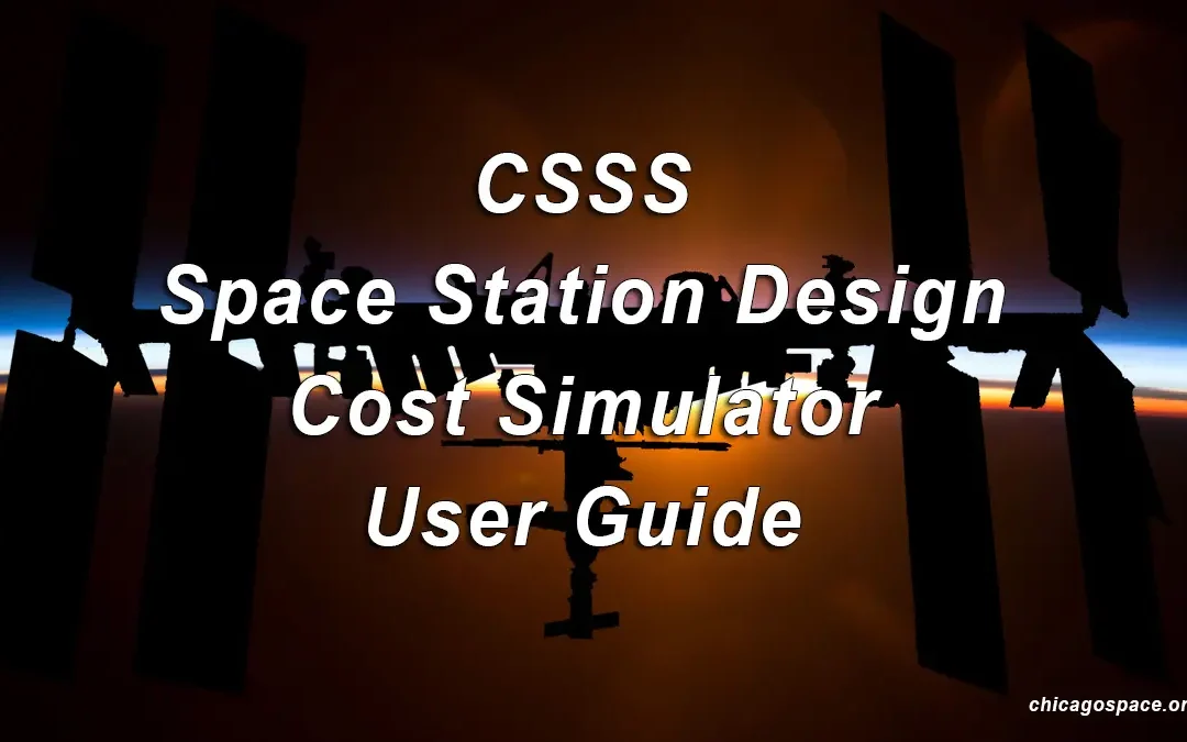 Space Station Design Cost Simulator User Guide