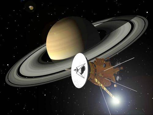 Artist's impression of Cassini-Huygens at Saturn