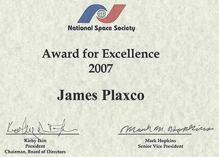 National Space Society 2007 Award for Excellence