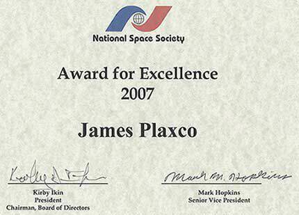 National Space Society 2007 Award for Excellence
