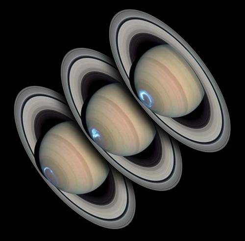 Figure 2. Hubble images aurora in Saturn's southern hemisphere