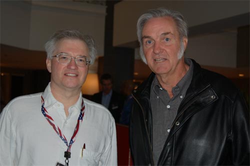 CSSS President Jim Plaxco meeting Burt Rutan, winner of the X-Prize