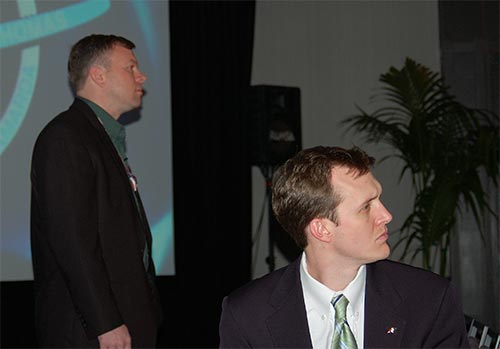 NSS Executive Director George Whitesides with astronaut and STS-114 Space Shuttle pilot James Kelly