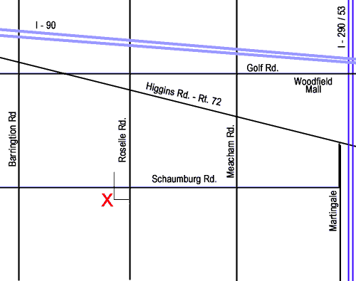 Map to Schaumburg Librarry